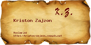 Kriston Zajzon névjegykártya